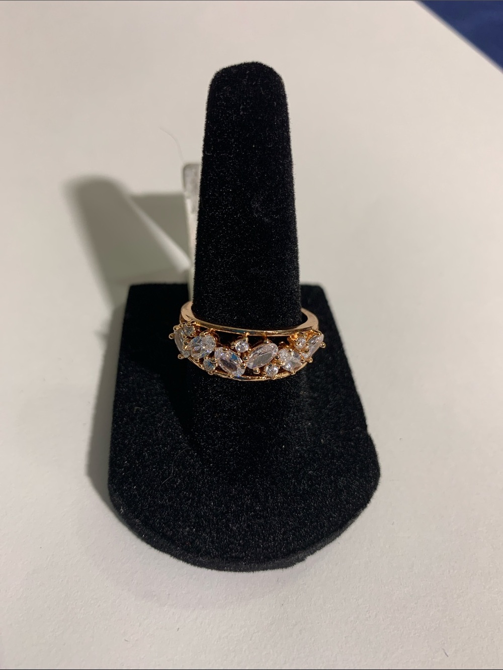 Rose Gold-Tone Crystal Marquise Cluster Ring - Women's Fashion Ring Size 7.5 New